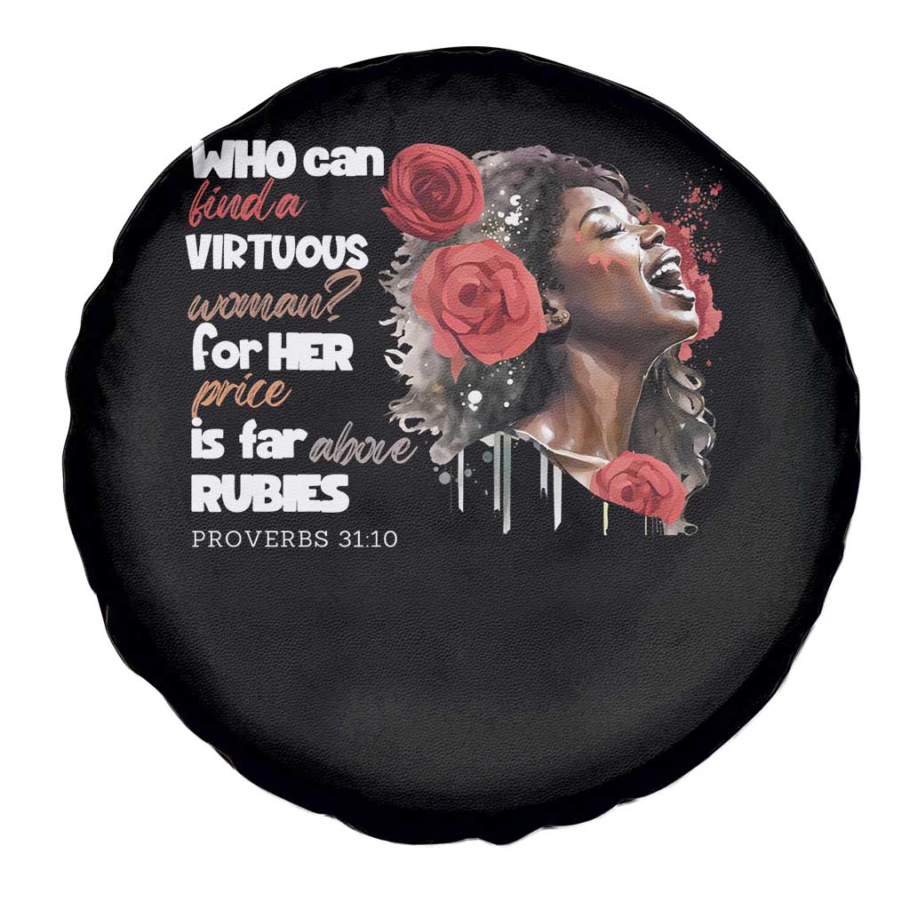 Christian African American Spare Tire Cover Who Can Find A Virtuous Woman TS11 Print Your Wear