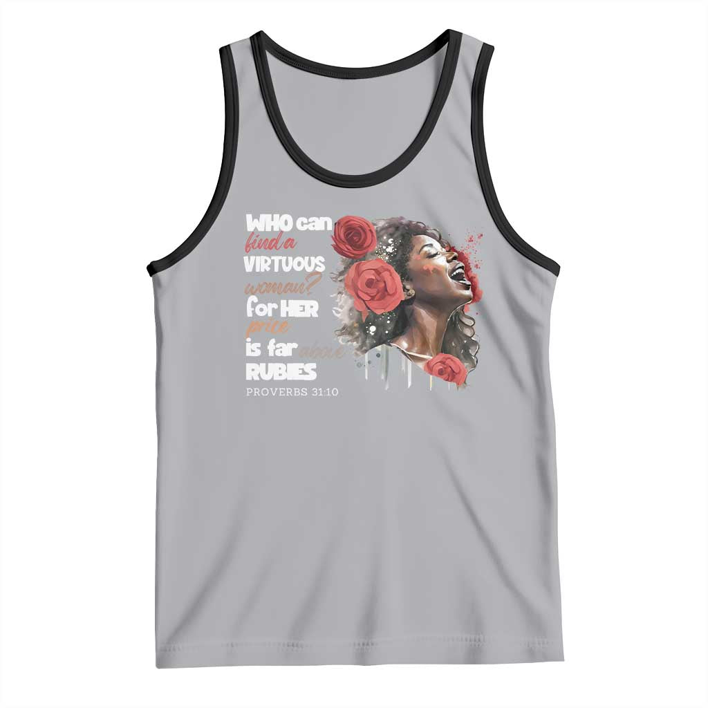 Christian African American Tank Top Who Can Find A Virtuous Woman TS11 Athletic Heather Black Print Your Wear