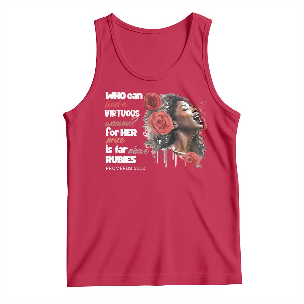 Christian African American Tank Top Who Can Find A Virtuous Woman TS11 Red Print Your Wear
