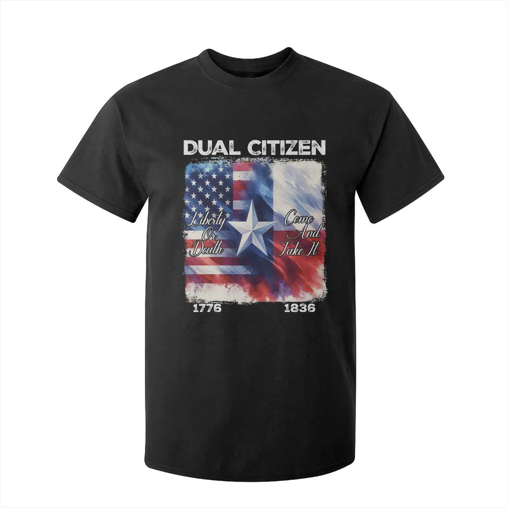 Proud American Texan T Shirt For Kid Dual Citizen Liberty Or Death Come And Take It TS11 Black Print Your Wear