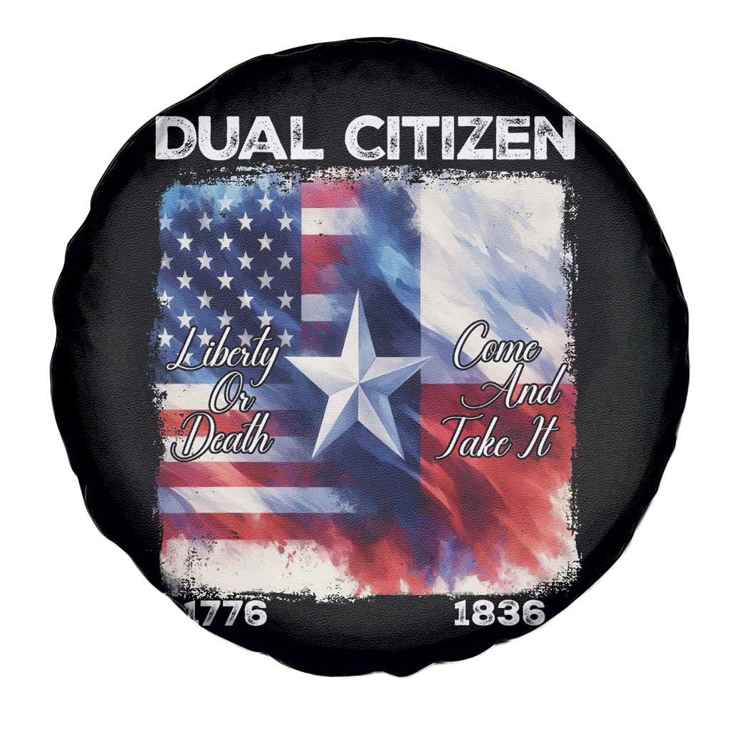 Proud American Texan Spare Tire Cover Dual Citizen Liberty Or Death Come And Take It TS11 Print Your Wear