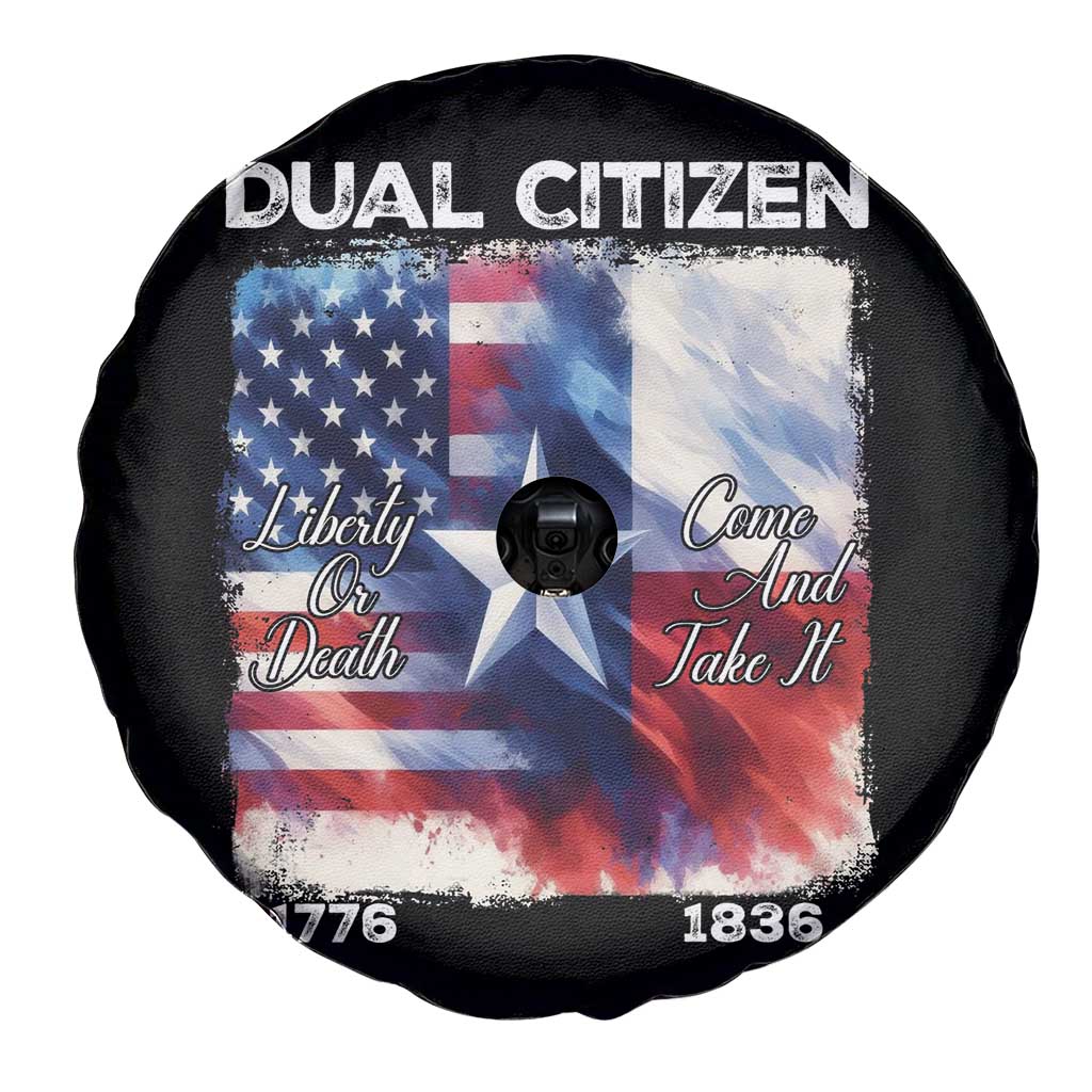 Proud American Texan Spare Tire Cover Dual Citizen Liberty Or Death Come And Take It TS11 Print Your Wear