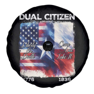 Proud American Texan Spare Tire Cover Dual Citizen Liberty Or Death Come And Take It TS11 Print Your Wear