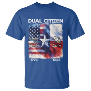 Proud American Texan T Shirt Dual Citizen Liberty Or Death Come And Take It TS11 Royal Blue Print Your Wear