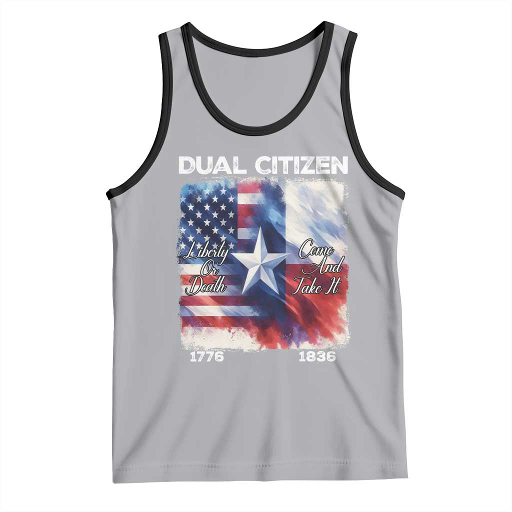 Proud American Texan Tank Top Dual Citizen Liberty Or Death Come And Take It TS11 Athletic Heather Black Print Your Wear