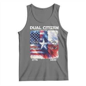 Proud American Texan Tank Top Dual Citizen Liberty Or Death Come And Take It TS11 Black Heather Print Your Wear