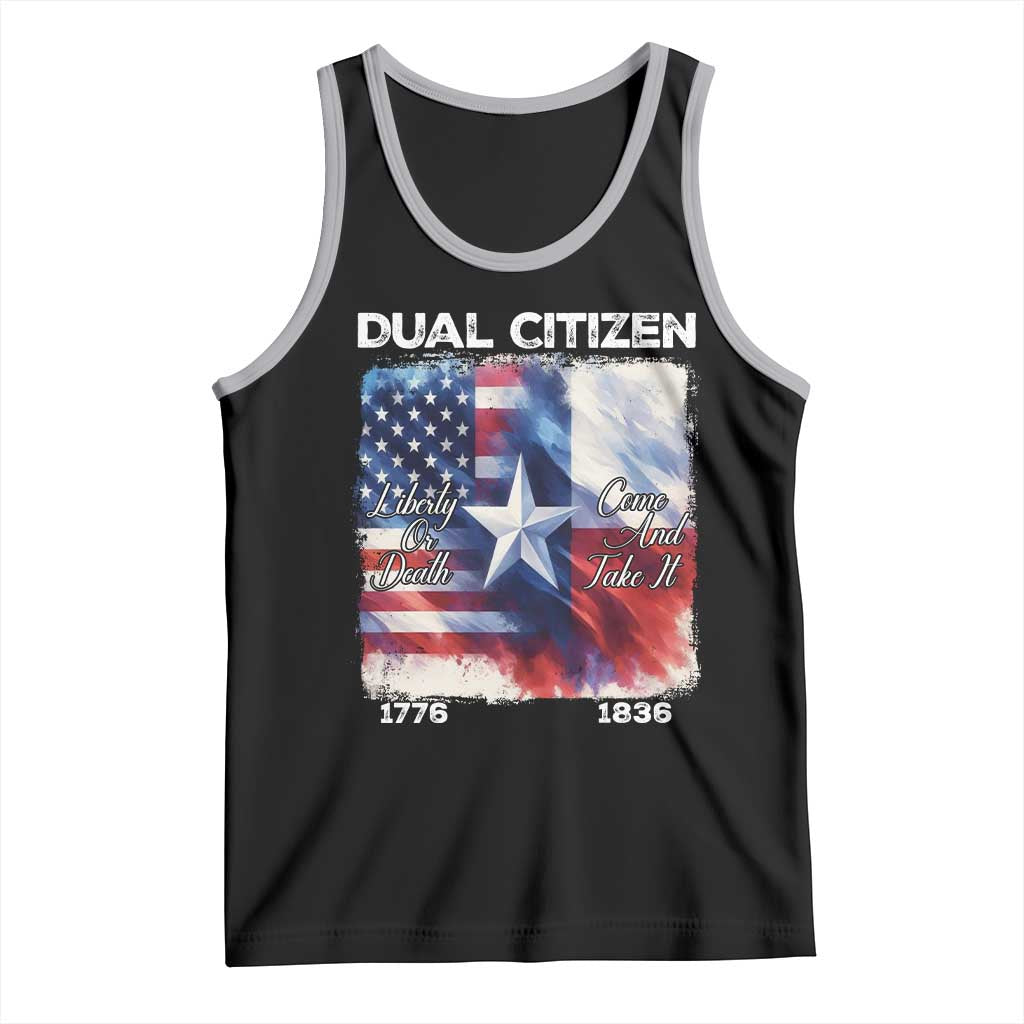 Proud American Texan Tank Top Dual Citizen Liberty Or Death Come And Take It TS11 Black Athletic Heather Print Your Wear