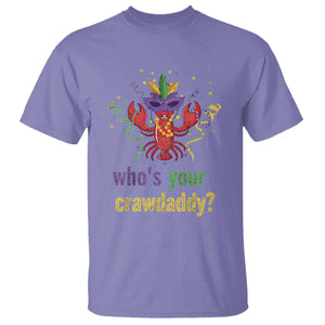 Funny Who's Your Crawdaddy T Shirt Crawfish Beads Mardi Gras TS11 Violet Print Your Wear