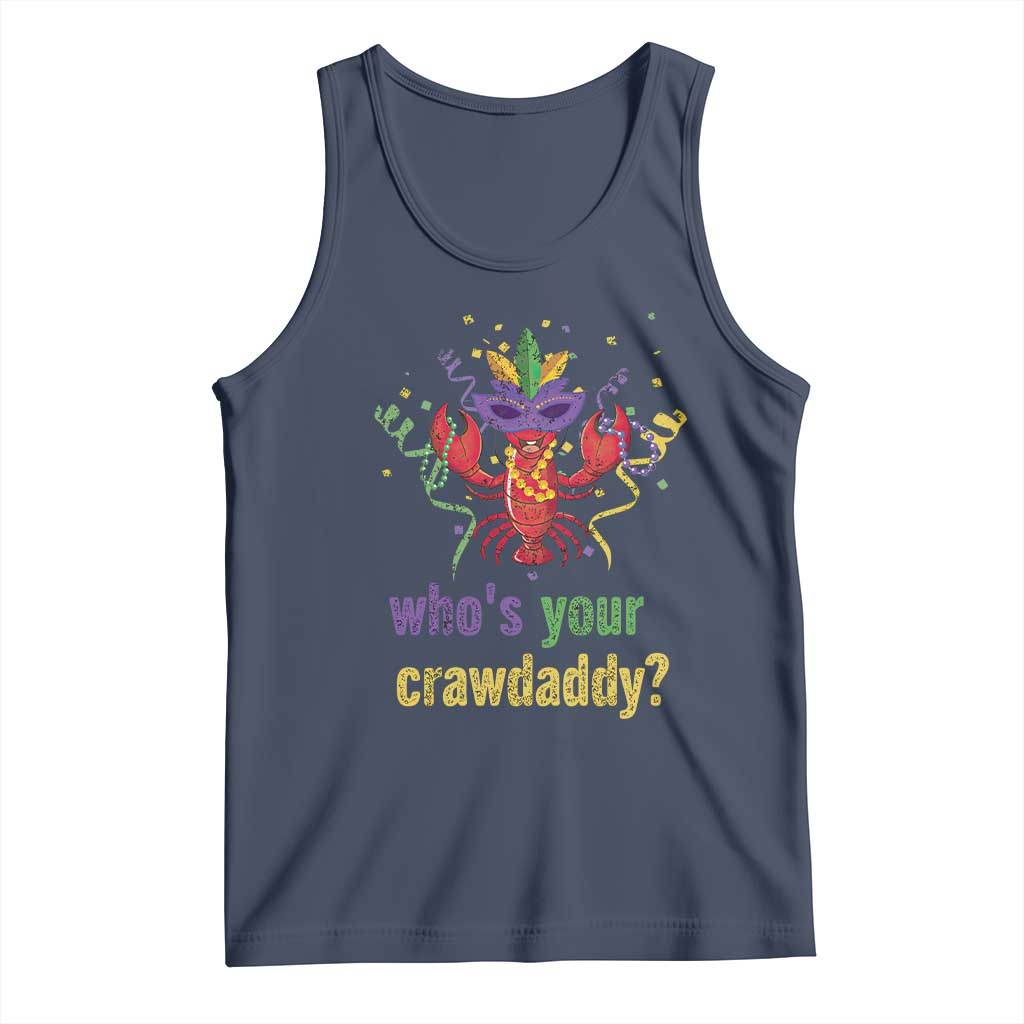 Funny Who's Your Crawdaddy Tank Top Crawfish Beads Mardi Gras TS11 Navy Print Your Wear