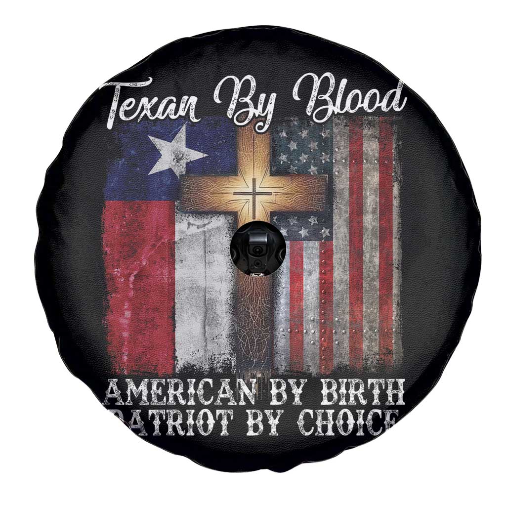 Proud American Texan Jesus Spare Tire Cover Texan By Blood American By Birth Patriot By Choice Cross TS11 Print Your Wear