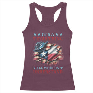 It's A Texas Thing Y'all Wouldn't Understand Racerback Tank Top USA Texas Flag TS11 Maroon Print Your Wear