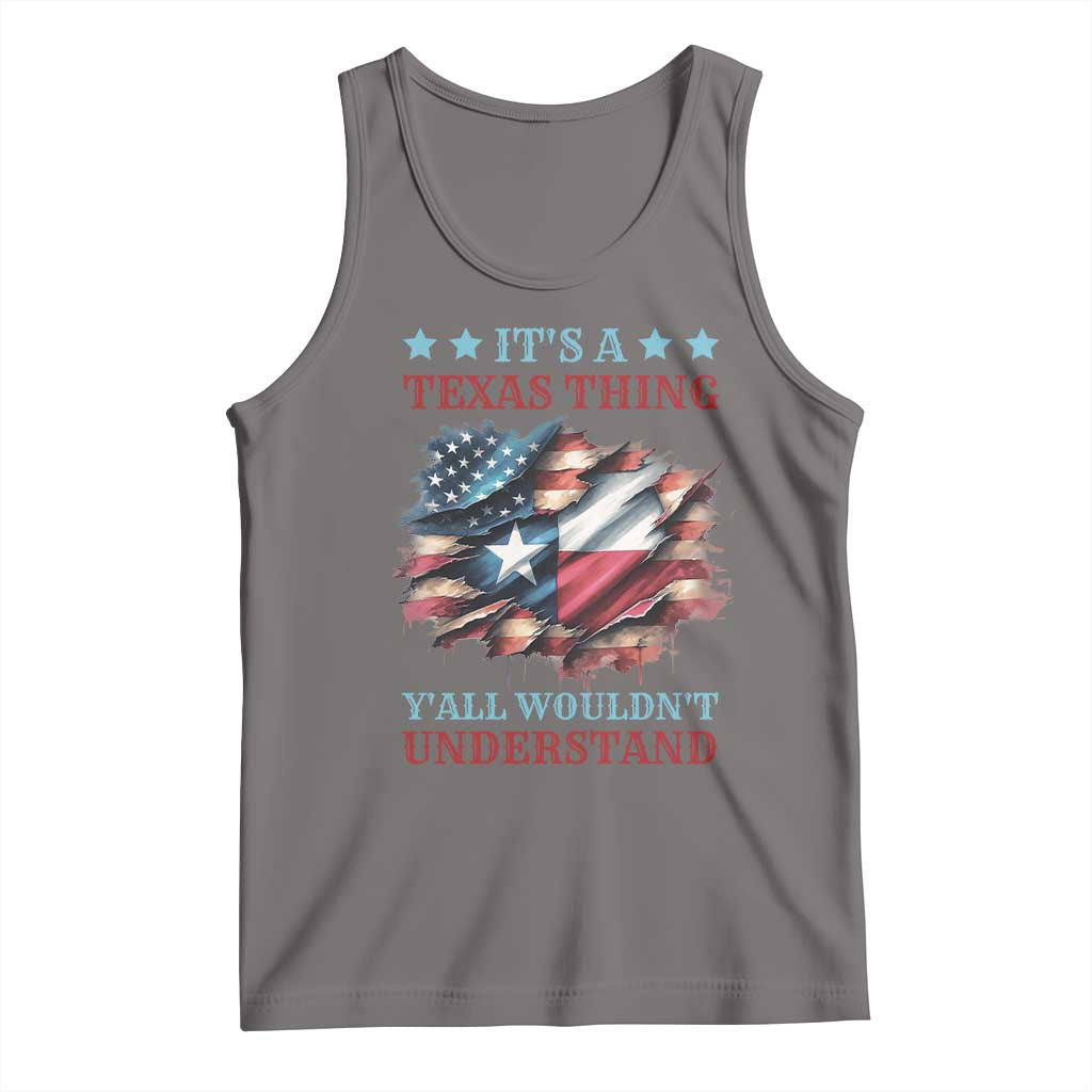 It's A Texas Thing Y'all Wouldn't Understand Tank Top USA Texas Flag TS11 Deep Heather Print Your Wear