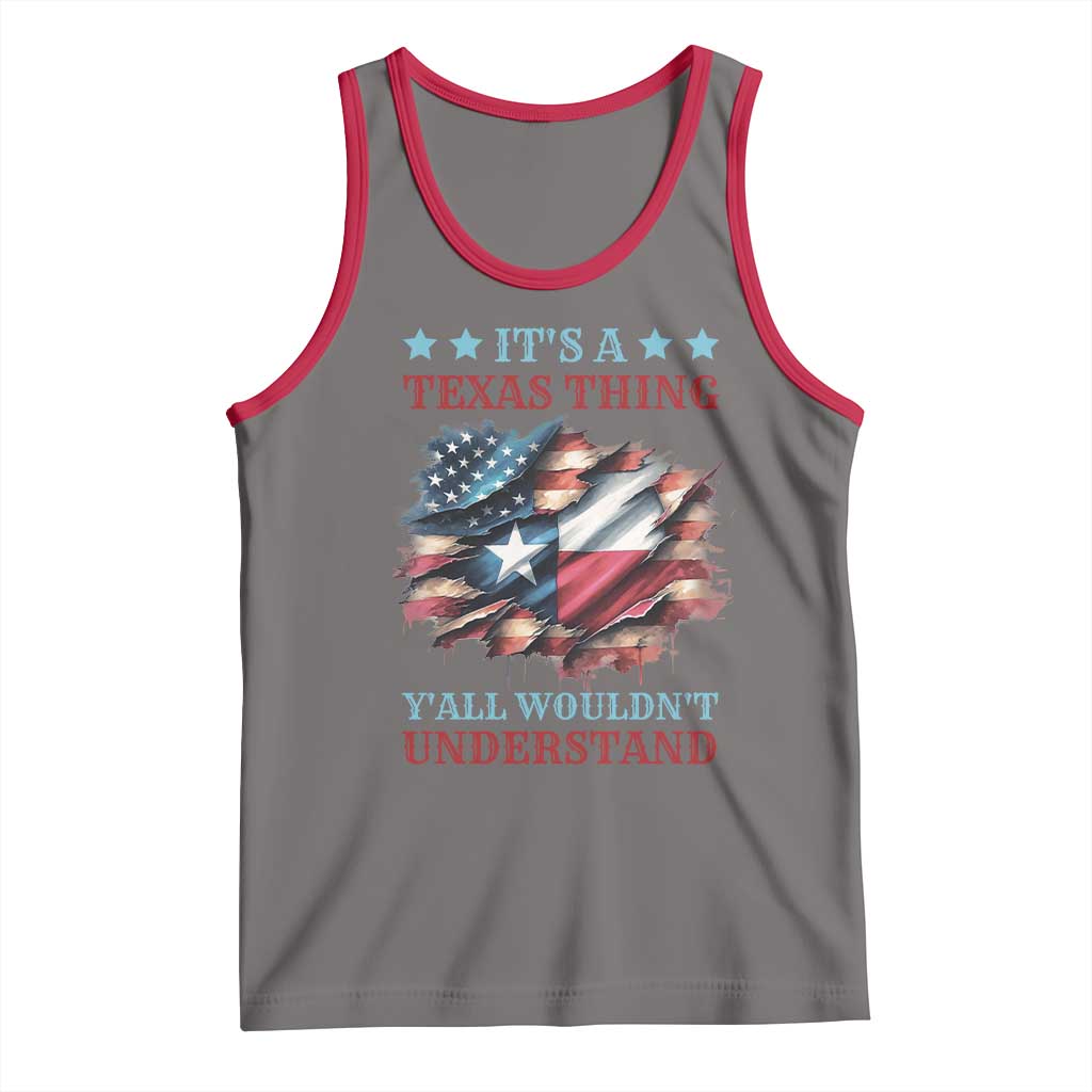It's A Texas Thing Y'all Wouldn't Understand Tank Top USA Texas Flag TS11 Deep Heather Red Print Your Wear