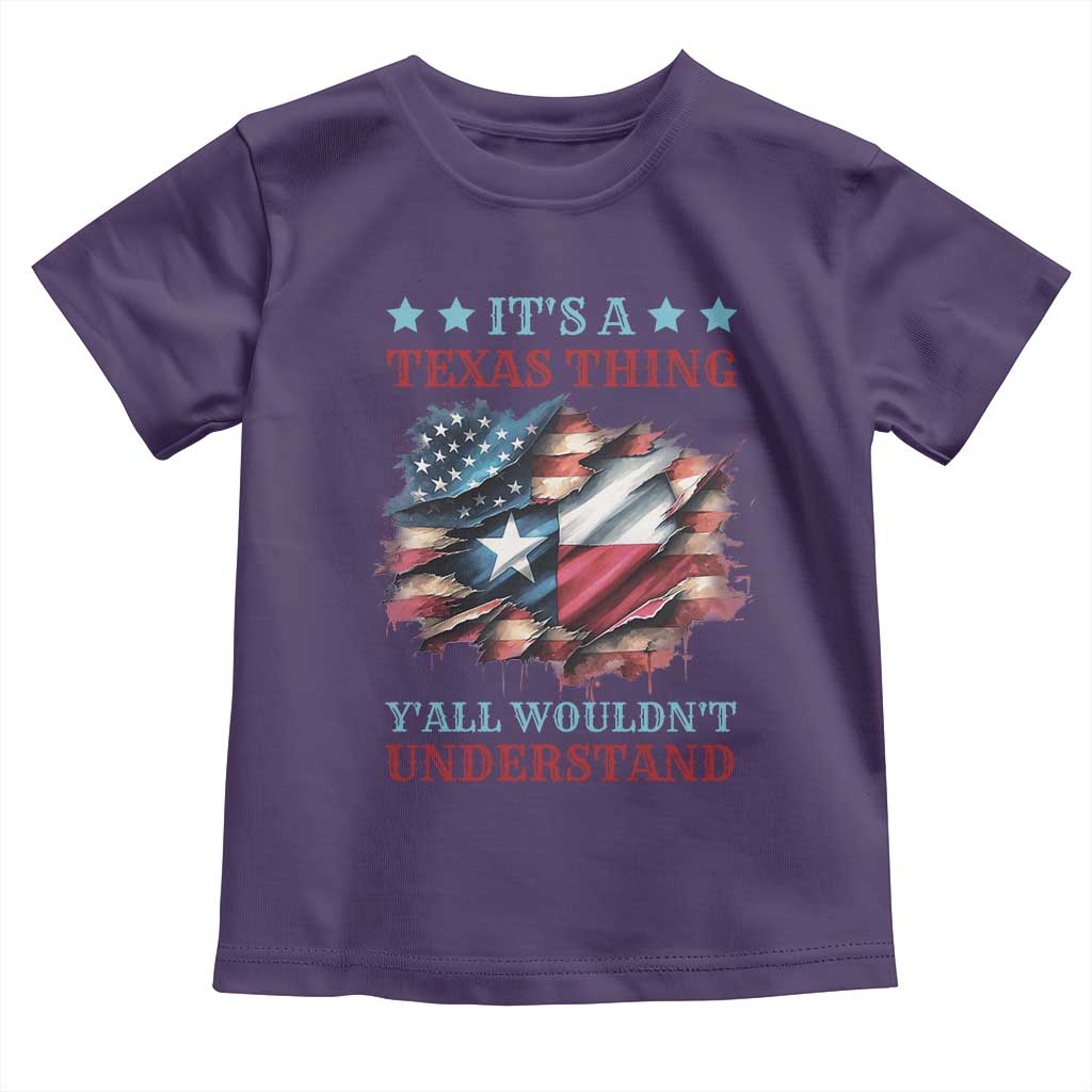 It's A Texas Thing Y'all Wouldn't Understand Toddler T Shirt USA Texas Flag TS11 Purple Print Your Wear