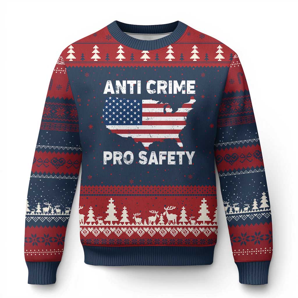 Anti Crime Pro Safety Ugly Christmas Sweater Mayor Resistance Protest Jacob Political TS11 Navy Red Print Your Wear