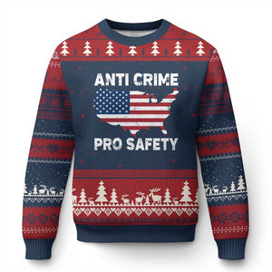 Anti Crime Pro Safety Ugly Christmas Sweater Mayor Resistance Protest Jacob Political TS11 Navy Red Print Your Wear