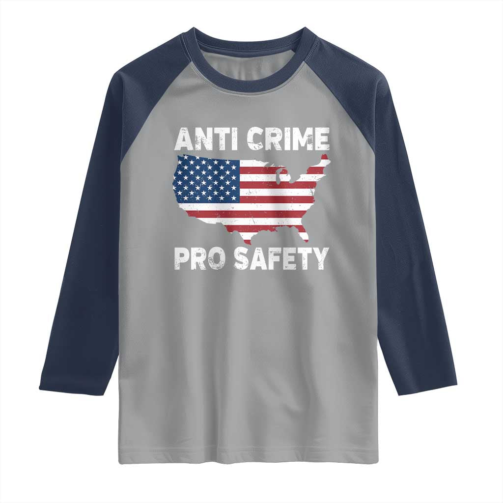 Anti Crime Pro Safety Raglan Shirt Mayor Resistance Protest Jacob Political TS11 Sport Gray Navy Print Your Wear