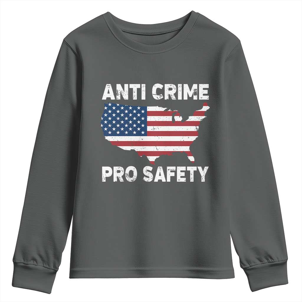 Anti Crime Pro Safety Youth Sweatshirt Mayor Resistance Protest Jacob Political TS11 Dark Heather Print Your Wear