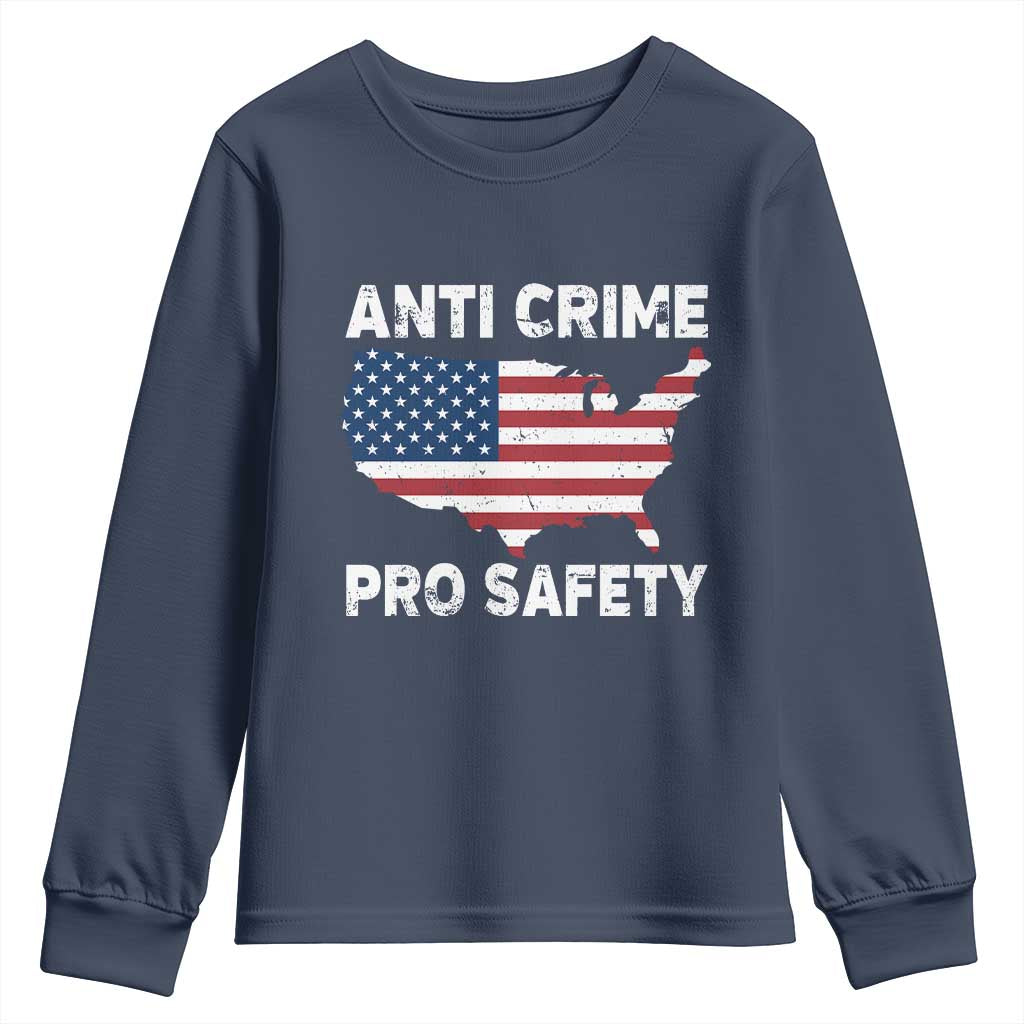 Anti Crime Pro Safety Youth Sweatshirt Mayor Resistance Protest Jacob Political TS11 Navy Print Your Wear