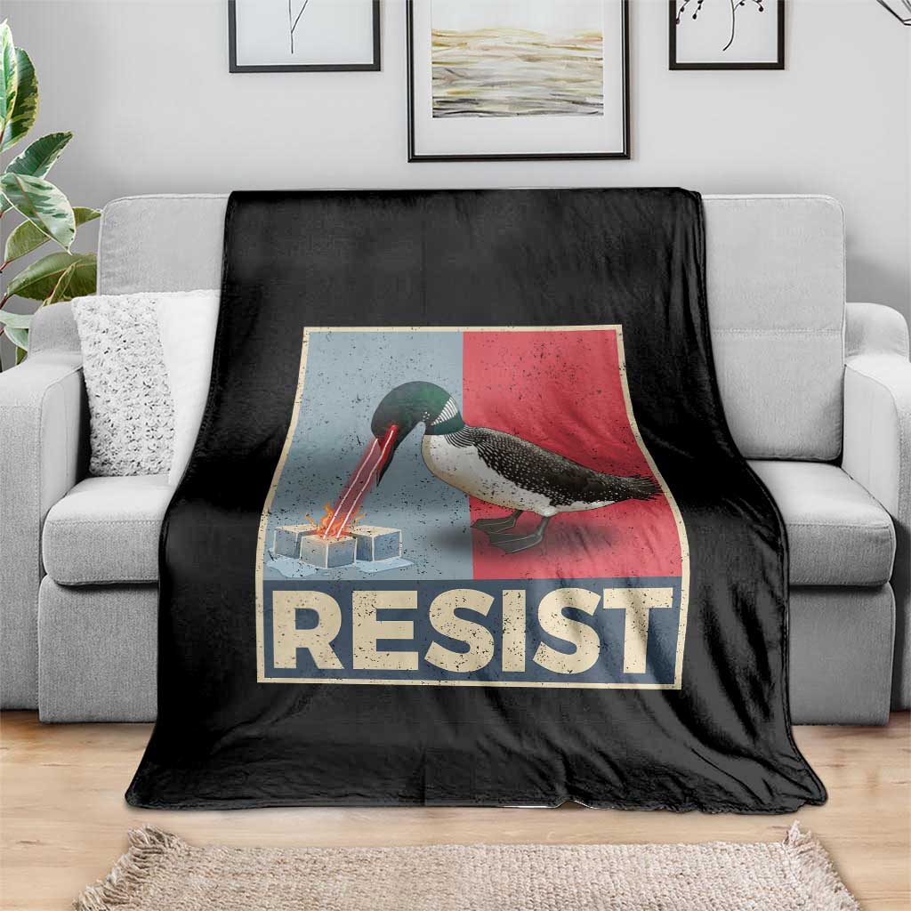 Minnesota Loon Resist Throw Blanket Loon Bird Laser Ice Cube Poster Graphic TS11 Print Your Wear