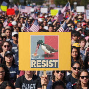 Minnesota Loon Resist Protest Sign Loon Bird Laser Ice Cube Poster Graphic TS11 Horizontal 18" × 24" Yellow Print Your Wear