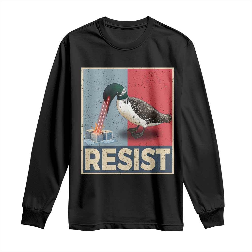 Minnesota Loon Resist Long Sleeve Shirt Loon Bird Laser Ice Cube Poster Graphic TS11 Black Print Your Wear