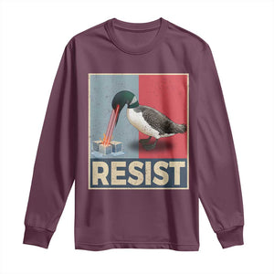 Minnesota Loon Resist Long Sleeve Shirt Loon Bird Laser Ice Cube Poster Graphic TS11 Maroon Print Your Wear