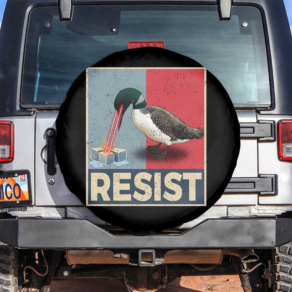 Minnesota Loon Resist Spare Tire Cover Loon Bird Laser Ice Cube Poster Graphic TS11 No hole Black Print Your Wear