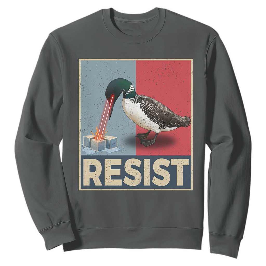 Minnesota Loon Resist Sweatshirt Loon Bird Laser Ice Cube Poster Graphic TS11 Dark Heather Print Your Wear