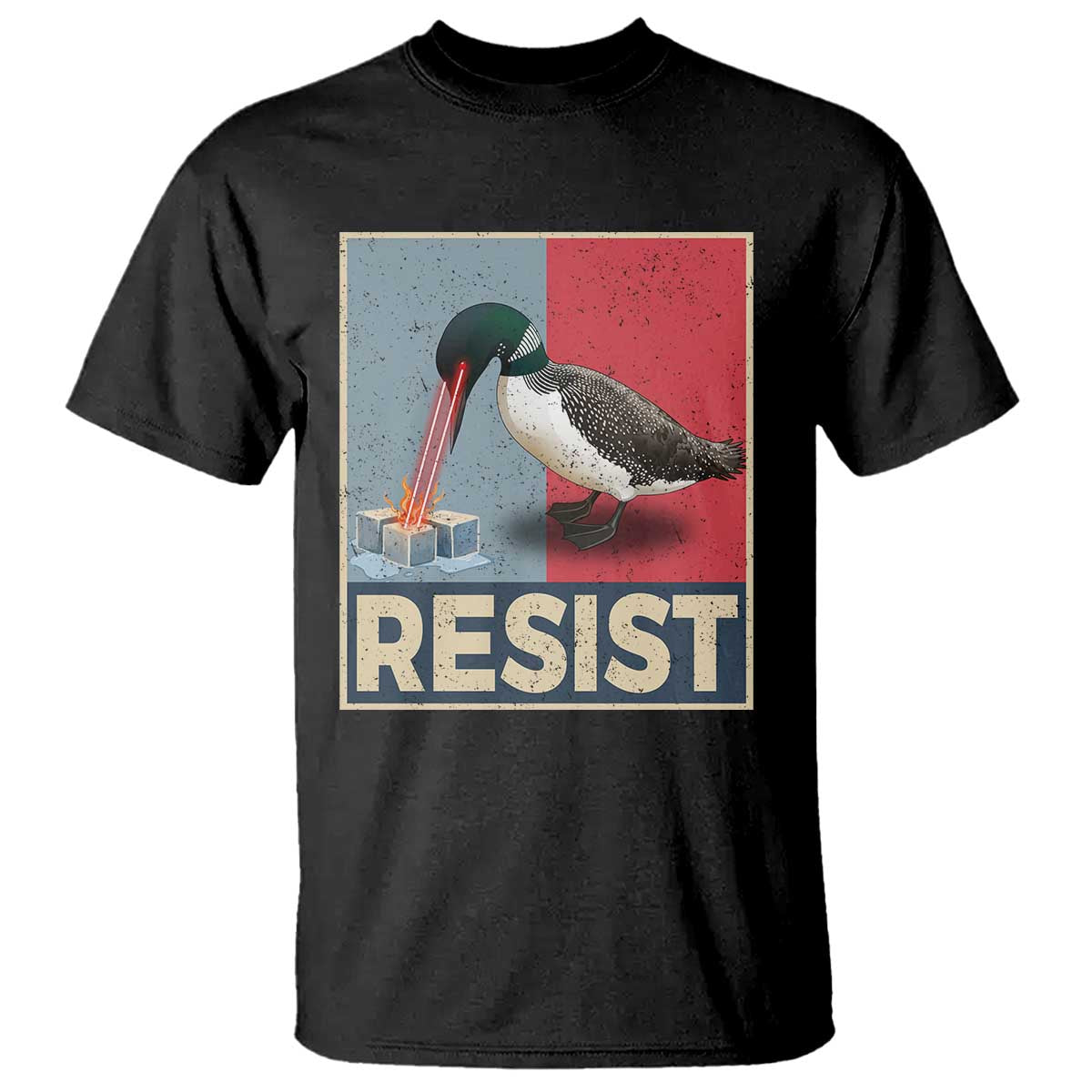 Minnesota Loon Resist T Shirt - Loon Bird Laser Ice Cube Poster Graphic Protest Tee TS11 Black Print Your Wear