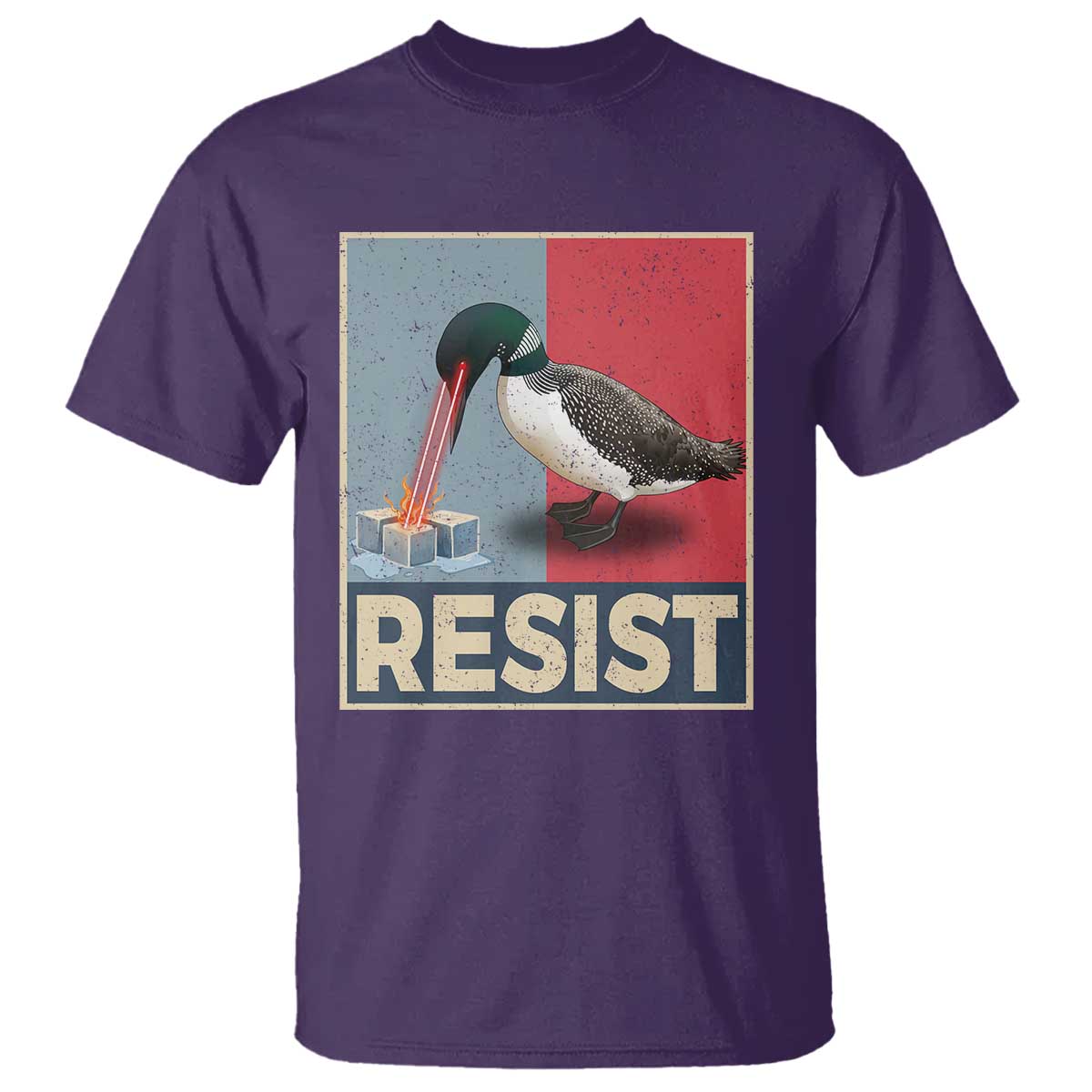 Minnesota Loon Resist T Shirt - Loon Bird Laser Ice Cube Poster Graphic Protest Tee TS11 Purple Print Your Wear