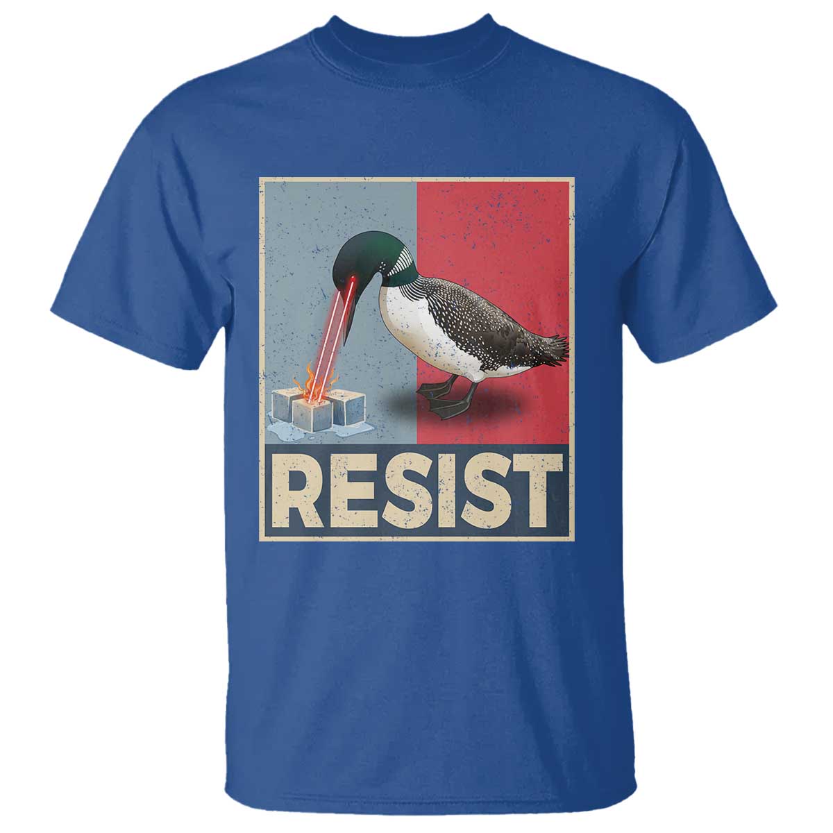 Minnesota Loon Resist T Shirt - Loon Bird Laser Ice Cube Poster Graphic Protest Tee TS11 Royal Blue Print Your Wear