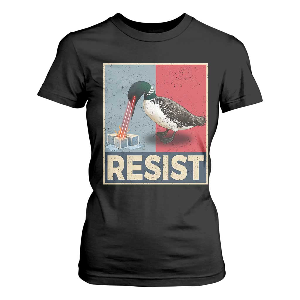 Minnesota Loon Resist T Shirt For Women Loon Bird Laser Ice Cube Poster Graphic TS11 Black Print Your Wear