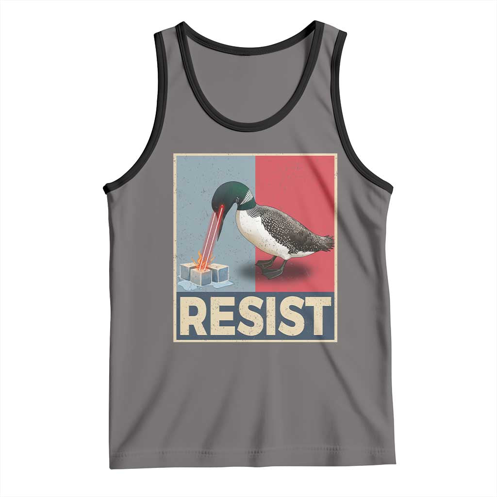 Minnesota Loon Resist Tank Top Loon Bird Laser Ice Cube Poster Graphic TS11 Deep Heather Black Print Your Wear