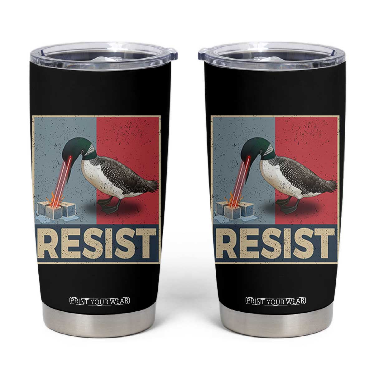 Minnesota Loon Resist Tumbler Cup Loon Bird Laser Ice Cube Poster Graphic TS11 Black Print Your Wear