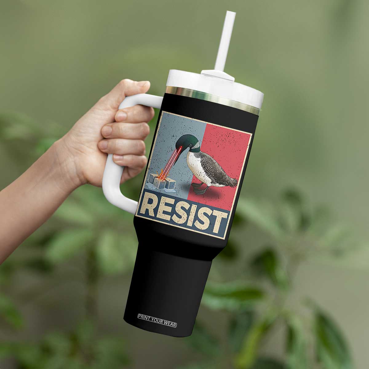 Minnesota Loon Resist Tumbler With Handle Loon Bird Laser Ice Cube Poster Graphic TS11 Print Your Wear