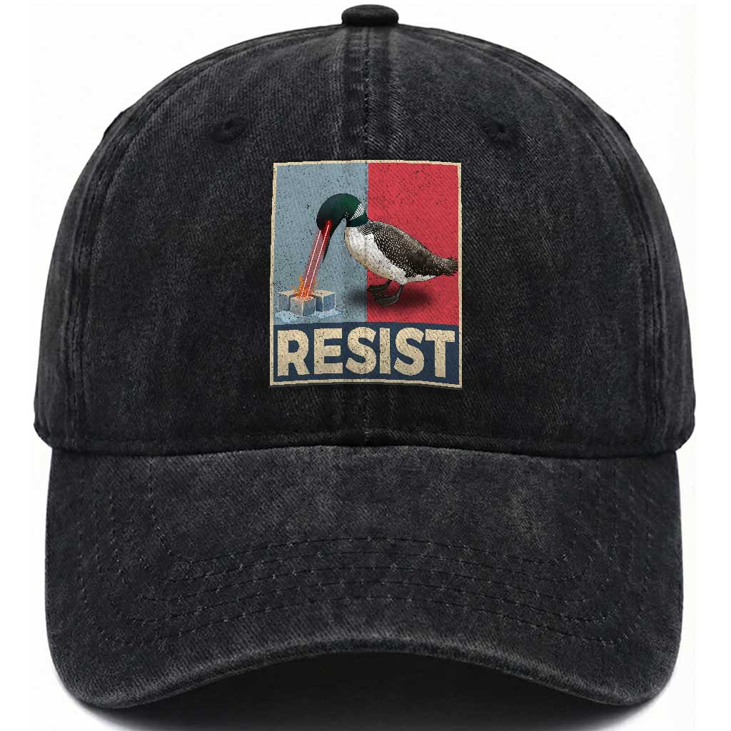 Minnesota Loon Resist Washed Cotton Baseball Cap Loon Bird Laser Ice Cube Poster Graphic TS11 Print Your Wear