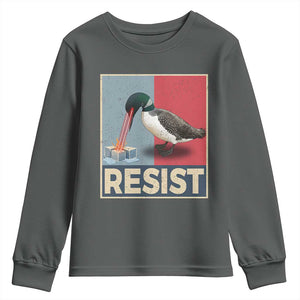 Minnesota Loon Resist Youth Sweatshirt Loon Bird Laser Ice Cube Poster Graphic TS11 Dark Heather Print Your Wear