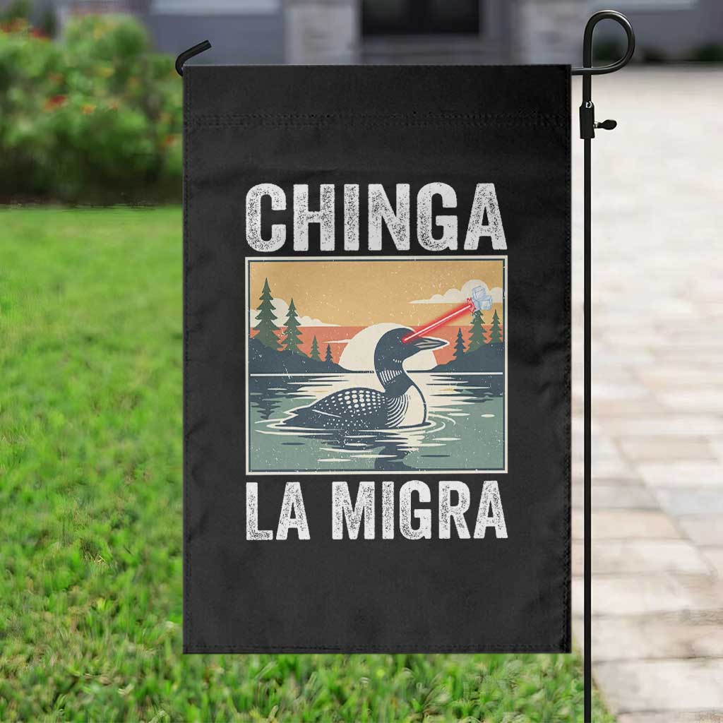 Chinga La Migra Garden Flag Minnesota Loon Laser Ice Cube Political Protest TS11 Print Your Wear