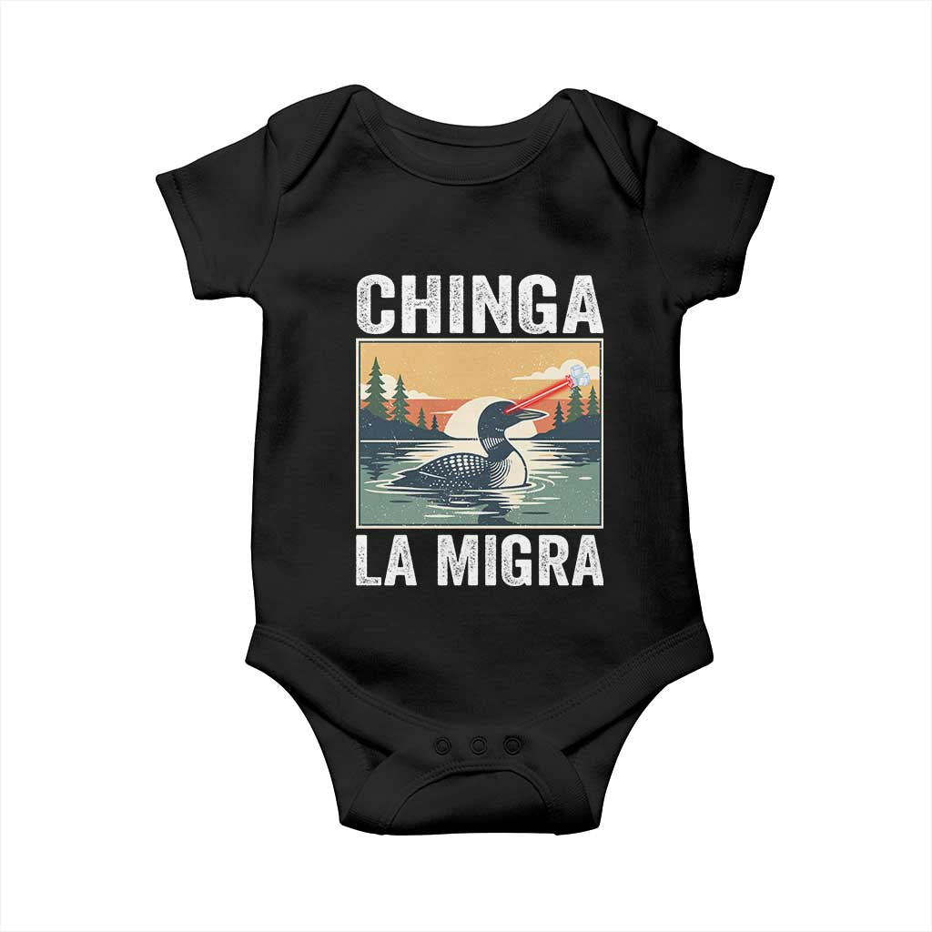 Chinga La Migra Baby Onesie Minnesota Loon Laser Ice Cube Political Protest TS11 Black Print Your Wear