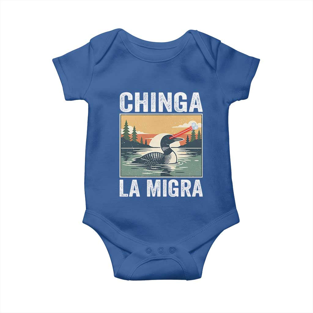 Chinga La Migra Baby Onesie Minnesota Loon Laser Ice Cube Political Protest TS11 Royal Blue Print Your Wear