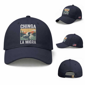 Chinga La Migra Baseball Cap Minnesota Loon Laser Ice Cube Political Protest TS11 Baseball Cap Universal Fit Navy Print Your Wear