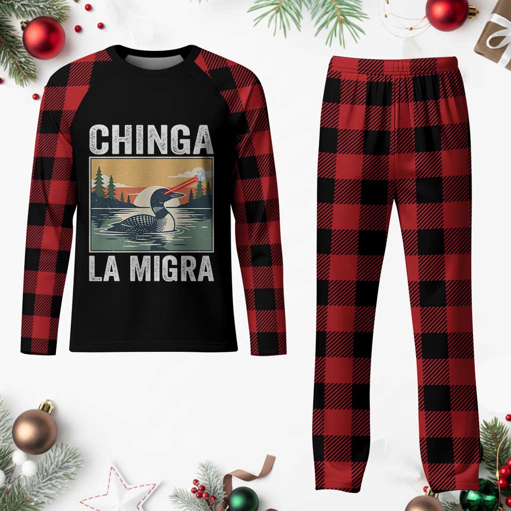 Chinga La Migra Plaid Pajama Set Minnesota Loon Laser Ice Cube Political Protest TS11 Buffalo Plaid Print Your Wear