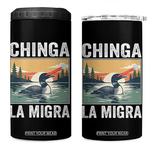 Chinga La Migra 4 in 1 Can Cooler Tumbler Minnesota Loon Laser Ice Cube Political Protest TS11 One Size: 16 oz Black Print Your Wear