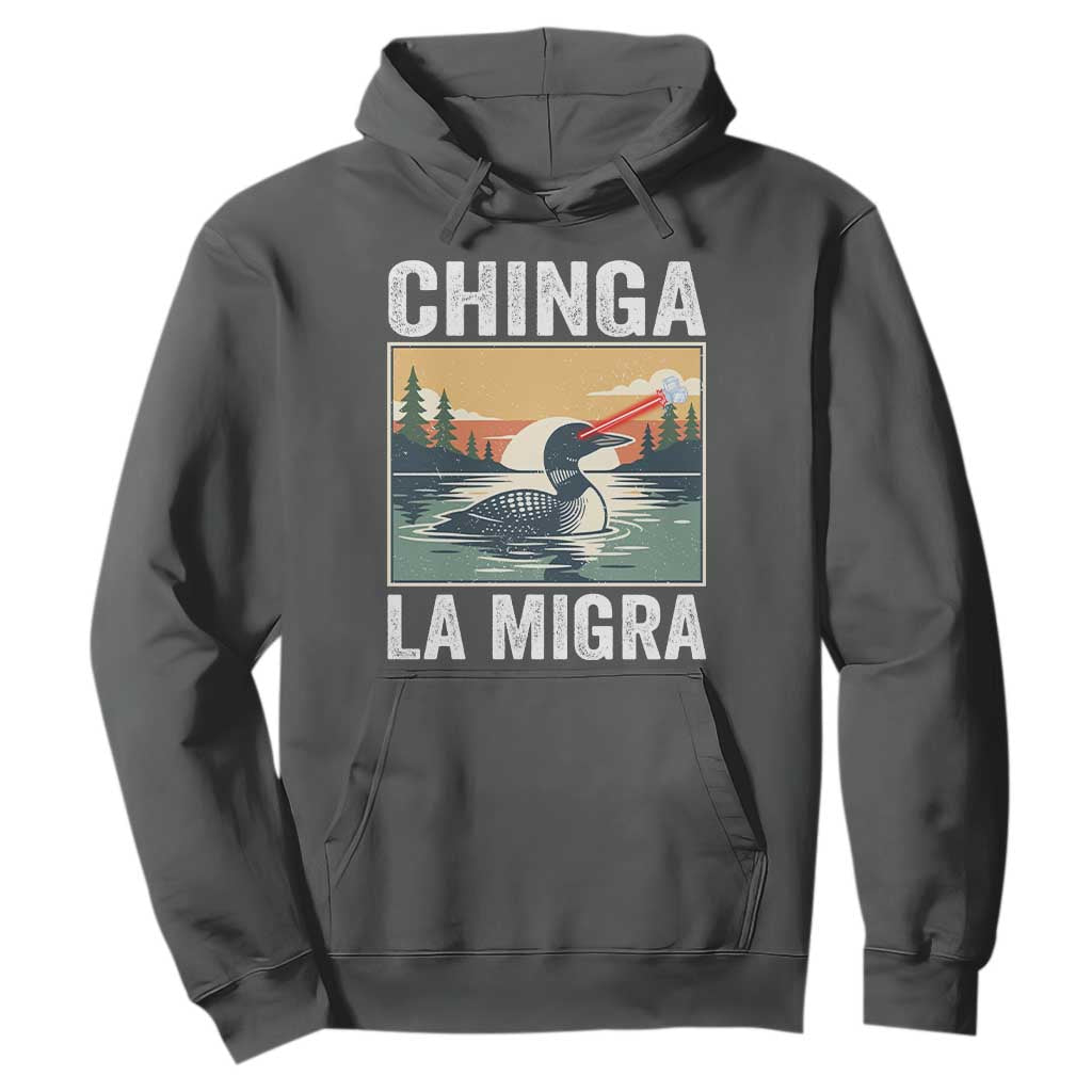 Chinga La Migra Hoodie Minnesota Loon Laser Ice Cube Political Protest TS11 Dark Heather Print Your Wear