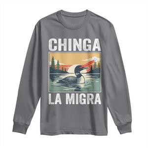 Chinga La Migra Long Sleeve Shirt Minnesota Loon Laser Ice Cube Political Protest TS11 Charcoal Print Your Wear