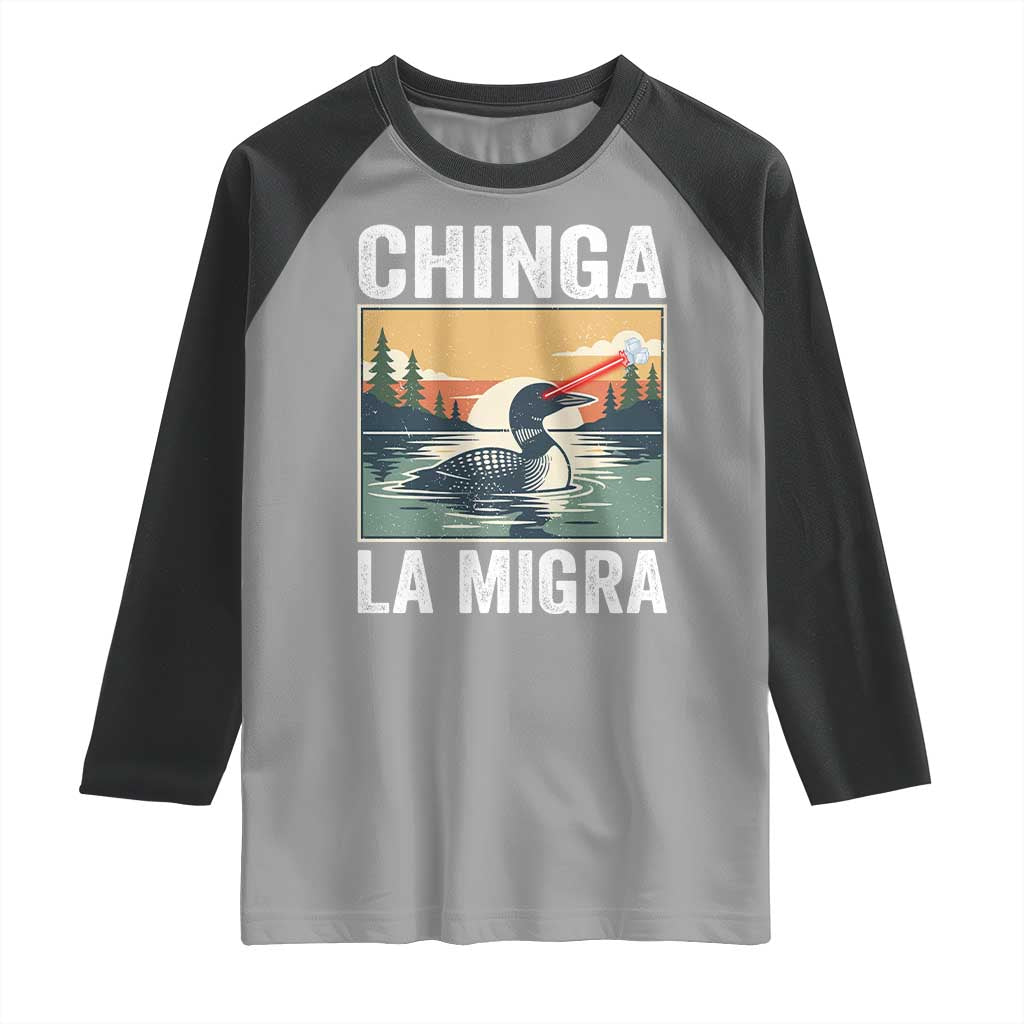 Chinga La Migra Raglan Shirt Minnesota Loon Laser Ice Cube Political Protest TS11 Sport Gray Black Print Your Wear