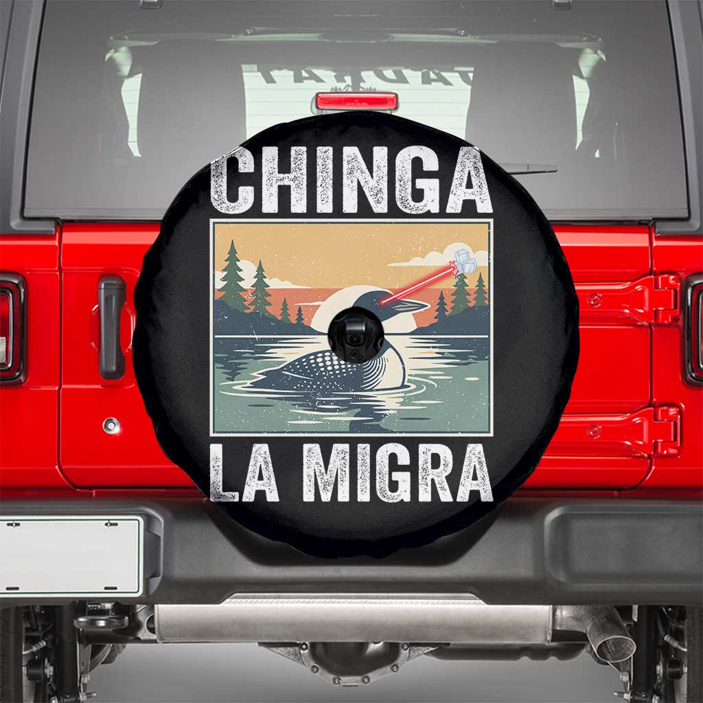 Chinga La Migra Spare Tire Cover Minnesota Loon Laser Ice Cube Political Protest TS11 Black Print Your Wear