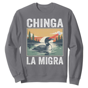 Chinga La Migra Sweatshirt Minnesota Loon Laser Ice Cube Political Protest TS11 Charcoal Print Your Wear