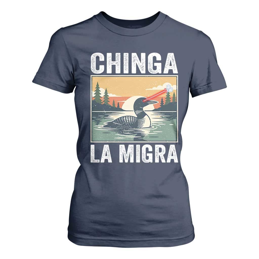 Chinga La Migra T Shirt For Women Minnesota Loon Laser Ice Cube Political Protest TS11 Navy Print Your Wear